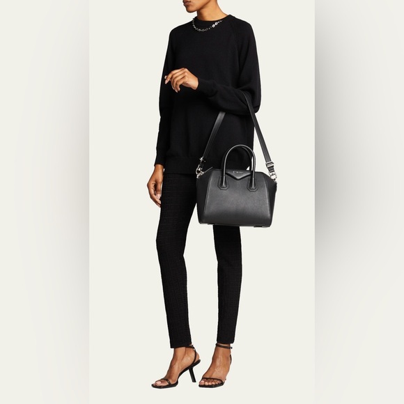 Givenchy Antigona Small Black Grained Leather Bag W/Silver Hardware - Picture 15 of 16